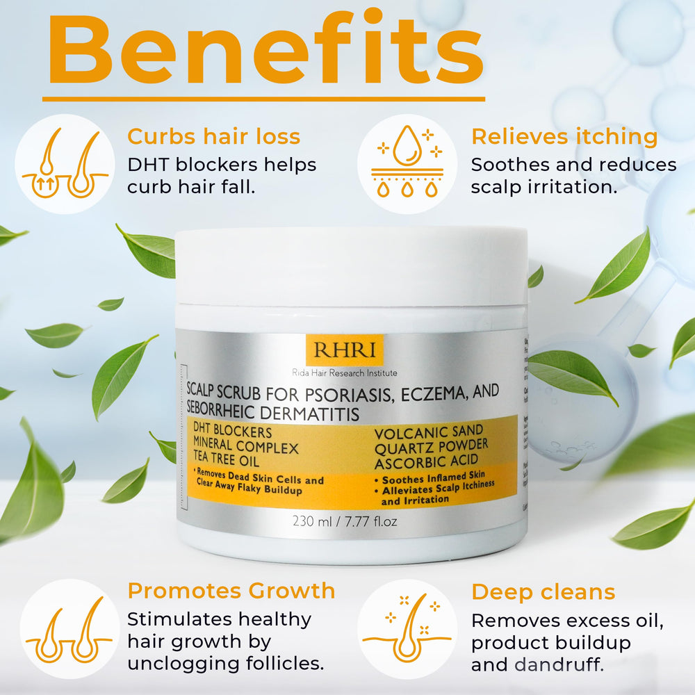 Rida scalp scrub massage promotes circulation for healthier hair.