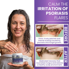Rida Hair Scrub ingredients pack highlighting Biotin, Zinc, minerals for hair care.