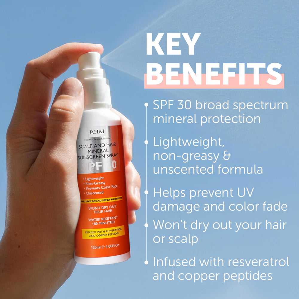Rida Hair SPF 30 spray with antioxidant resveratrol and copper peptides
