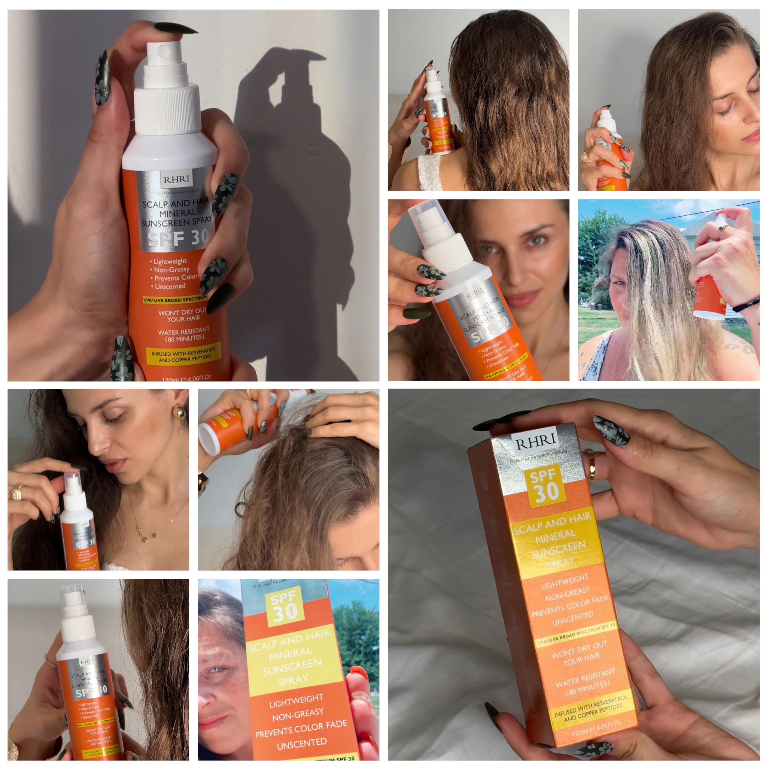 Rida Hair SPF 30 sunscreen spray for hydrated, vibrant hair