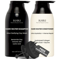 Rida Hard Water Shampoo clarifying action with bentonite clay for mineral buildup relief