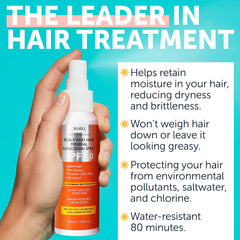 Rida SPF 30 sunscreen spray applied to scalp for sun defense