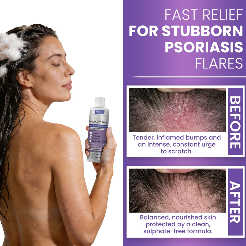 Rida Hair Research Institute label shows mineral complex and salicylic acid benefits
