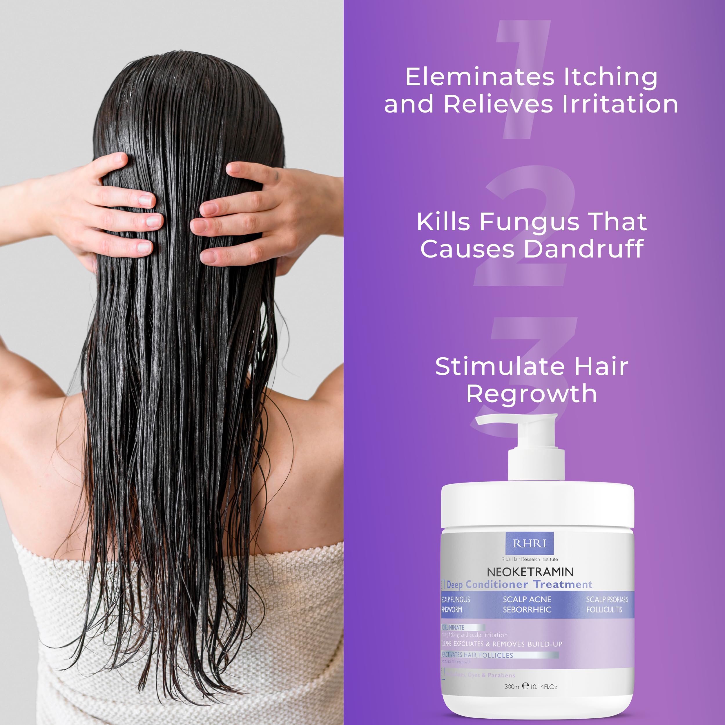 Packaging of Neoketramin Deep Conditioner with brand and benefits listed