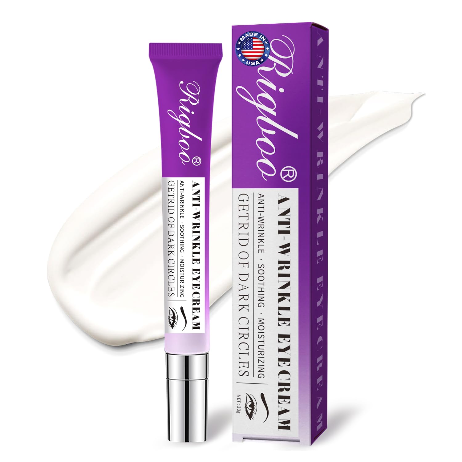 RIGBOO eye cream with 5% niacinamide brightens the look of dark circles