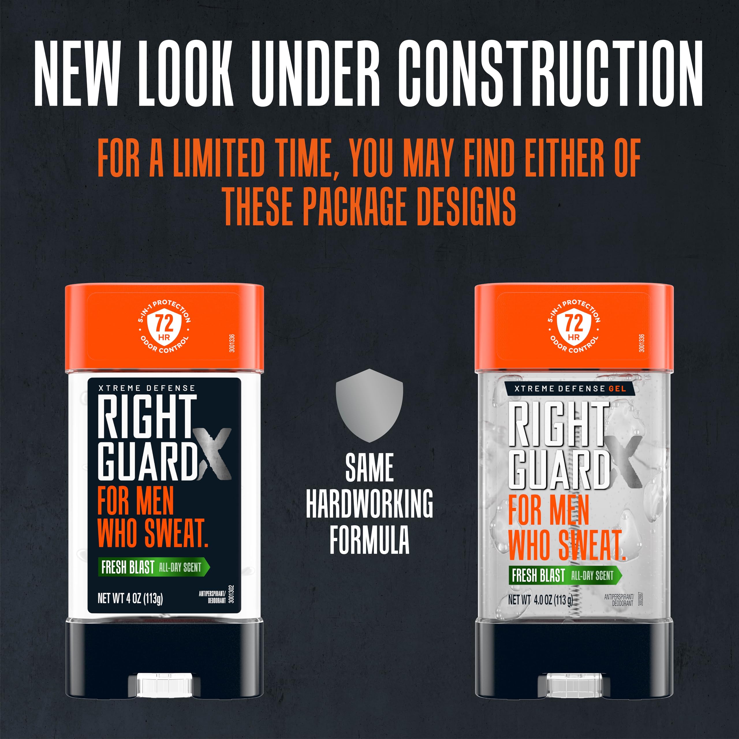 Right Guard Defensa Extrema gel invisible deja protección limpia.