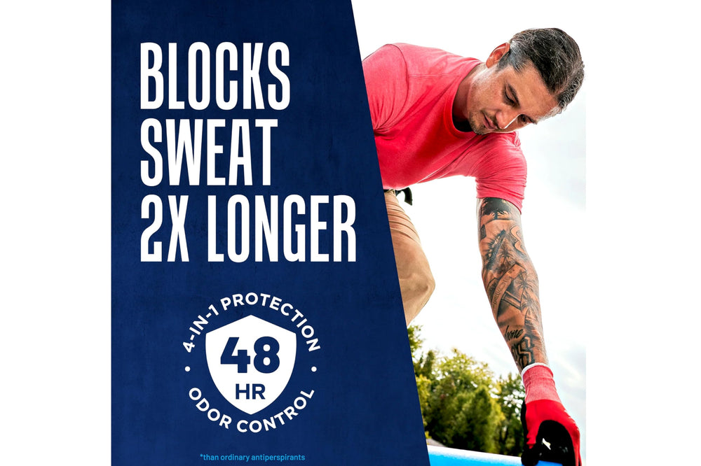 Right Guard Sport Edition 3-ounce tube ideal for travel and gym bags.