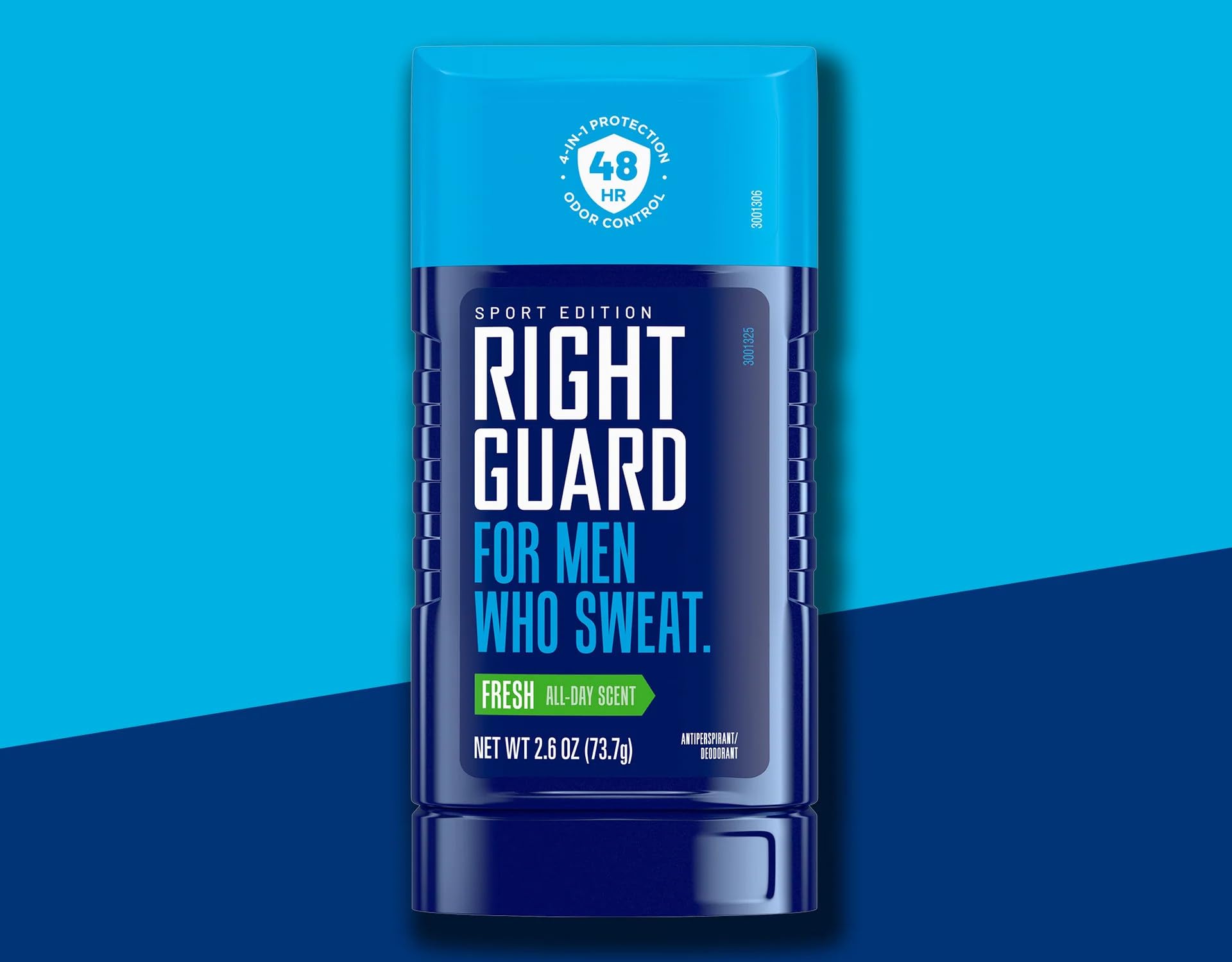 Right Guard Sport Fragancia Fresca Sólido Invisible, cuidado suave de la piel tras la depilación o afeitado.