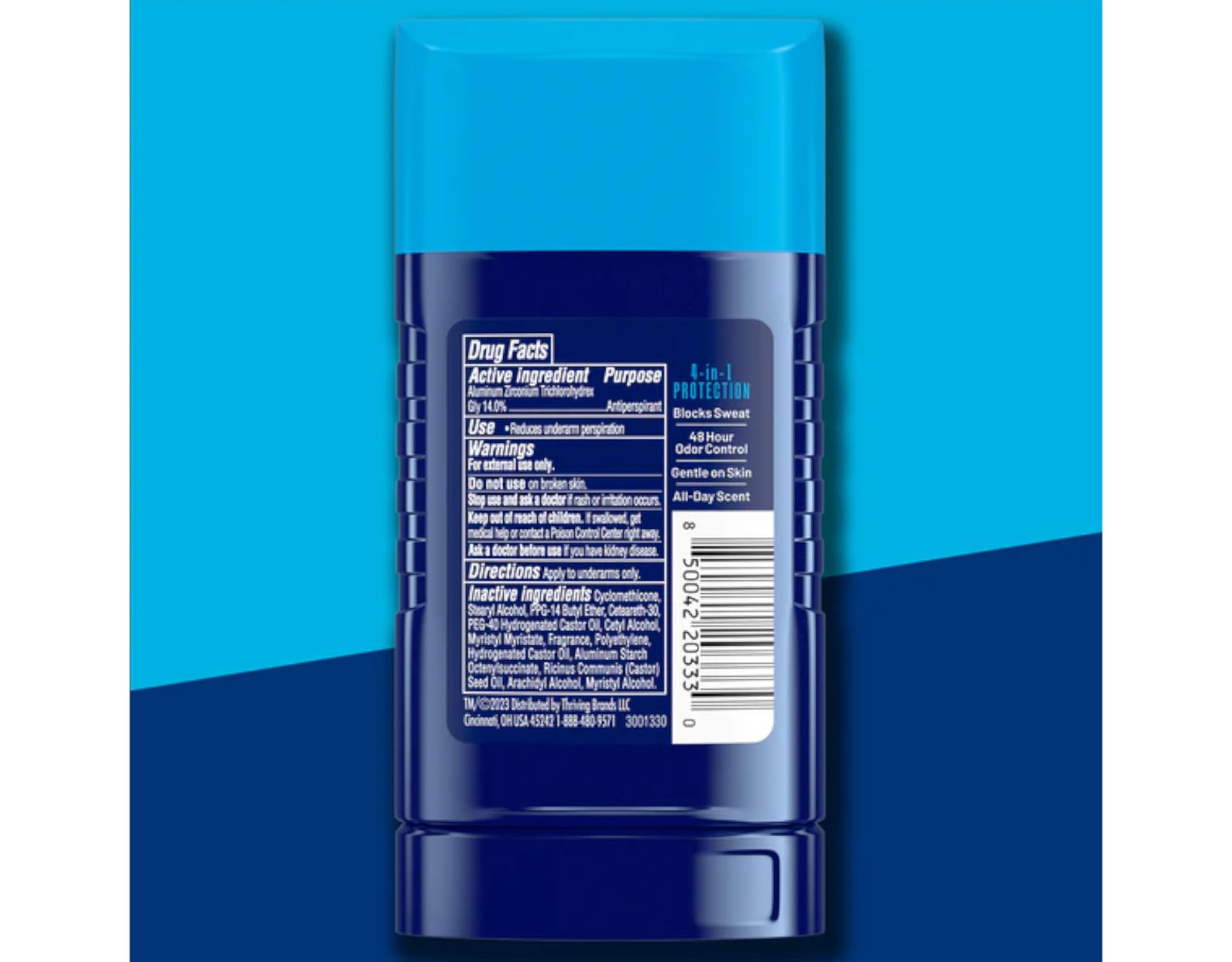 Right Guard Sport Fragancia Fresca Sólido Invisible, uso diario en trabajo y deporte.