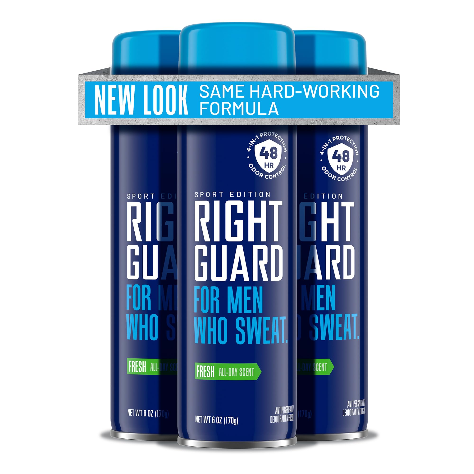 Right Guard Sport Fresh envase 6oz para protección diaria y secado rápido.