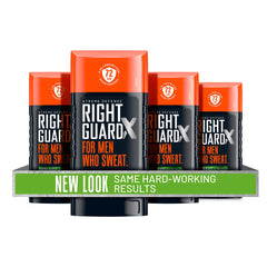 Right Guard Xtreme Defense desodorante invisible con frescura duradera.