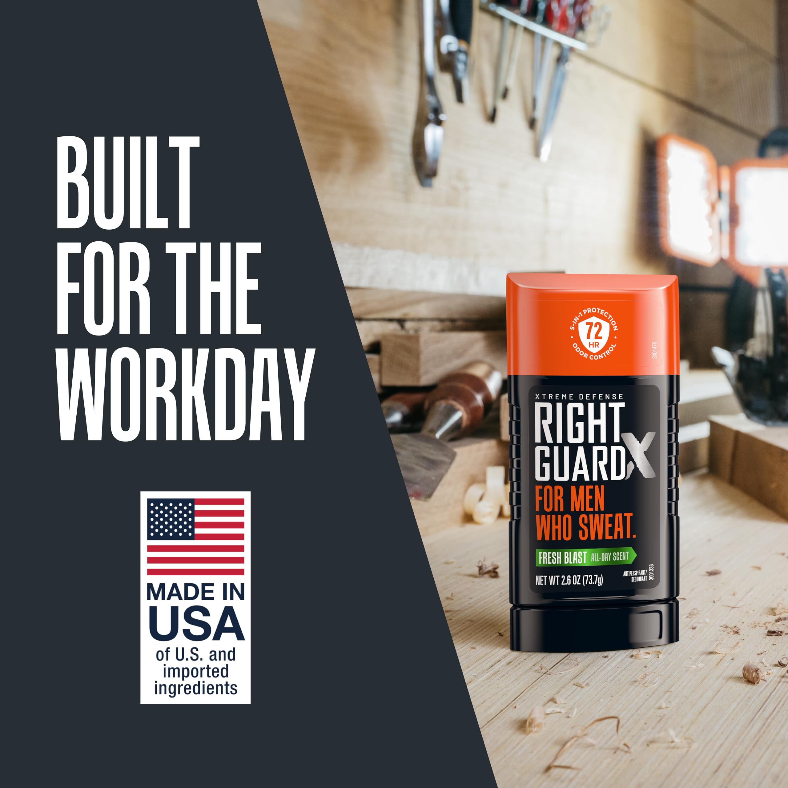 Right Guard Xtreme Defense para uso diario en trabajo o entrenamiento.