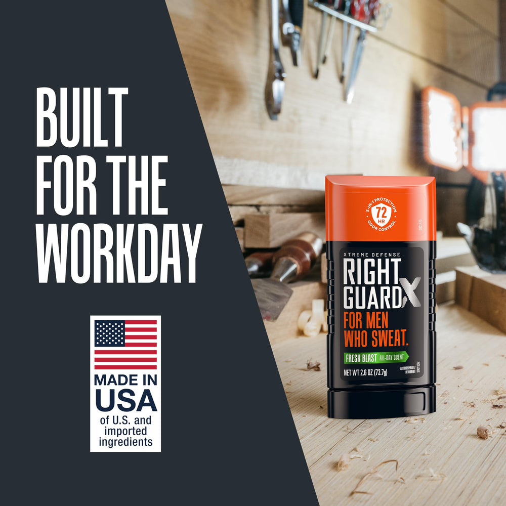 Right Guard Xtreme Defense para uso diario en trabajo o entrenamiento.