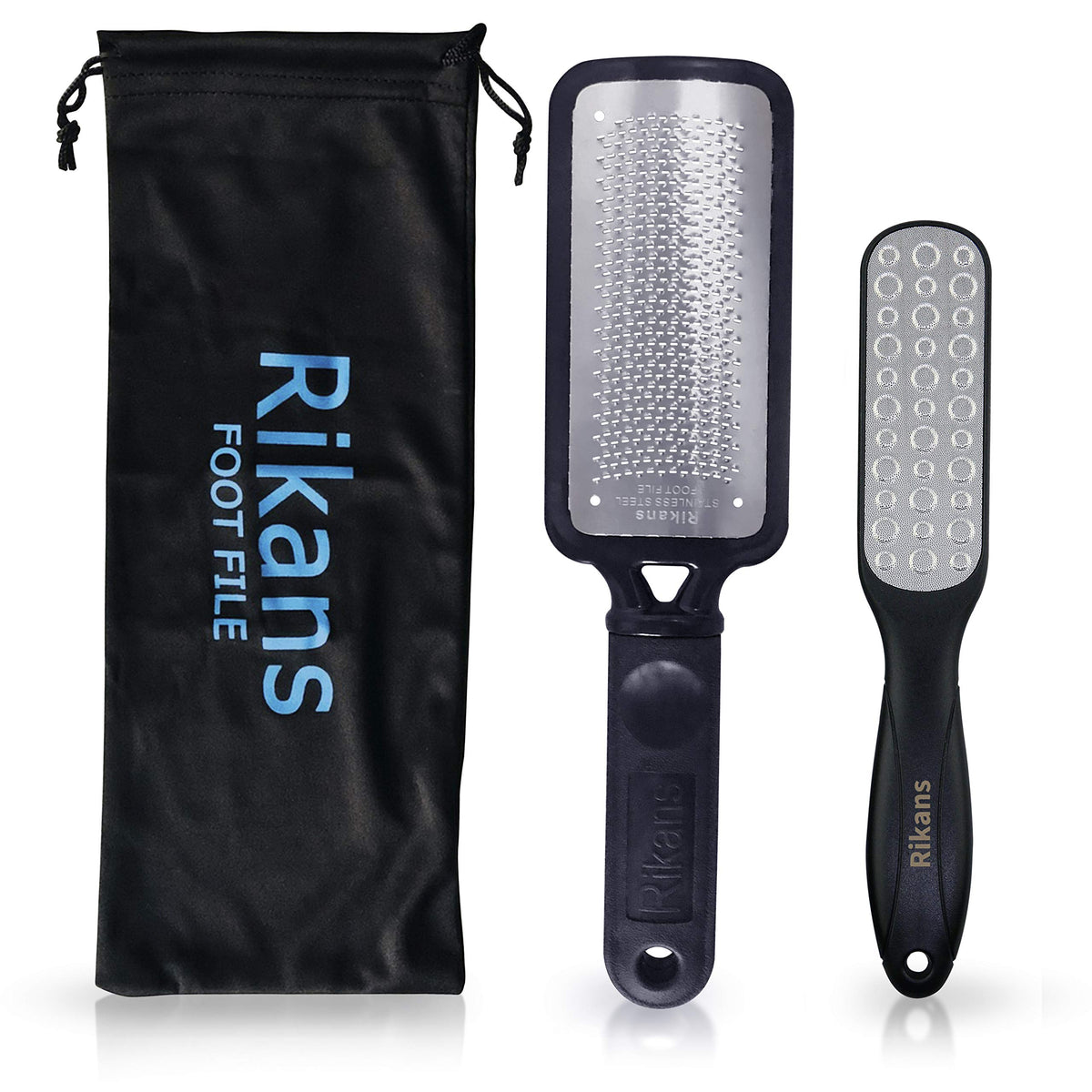 Rikans Colossal Foot File front view with ergonomic handle for smoother pedicures