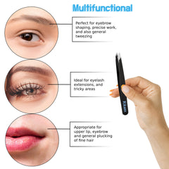 Rikans Precision Tweezers Set pointed tips for ingrown hairs and precise plucking.
