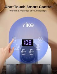 RIKE foot spa showing 24-level temperature control for customizable warmth