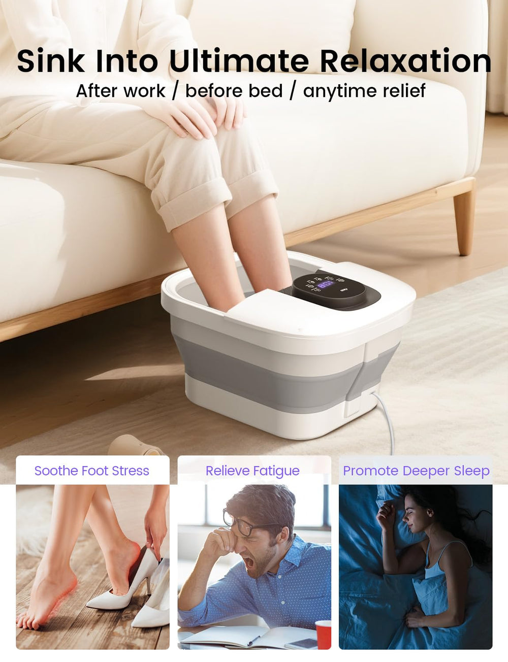RIKE foot spa featuring six shiatsu rollers for targeted massage