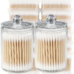 RIKWOG cotton swabs with double tips and clear container for precision cleaning