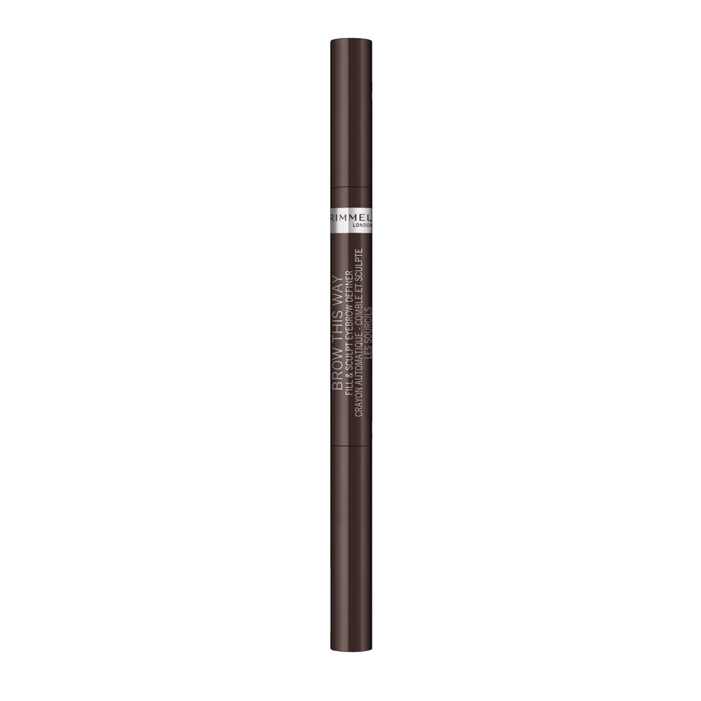 Rimmel Brow This Way, delineador de cejas de doble extremo para definición precisa y rápida.