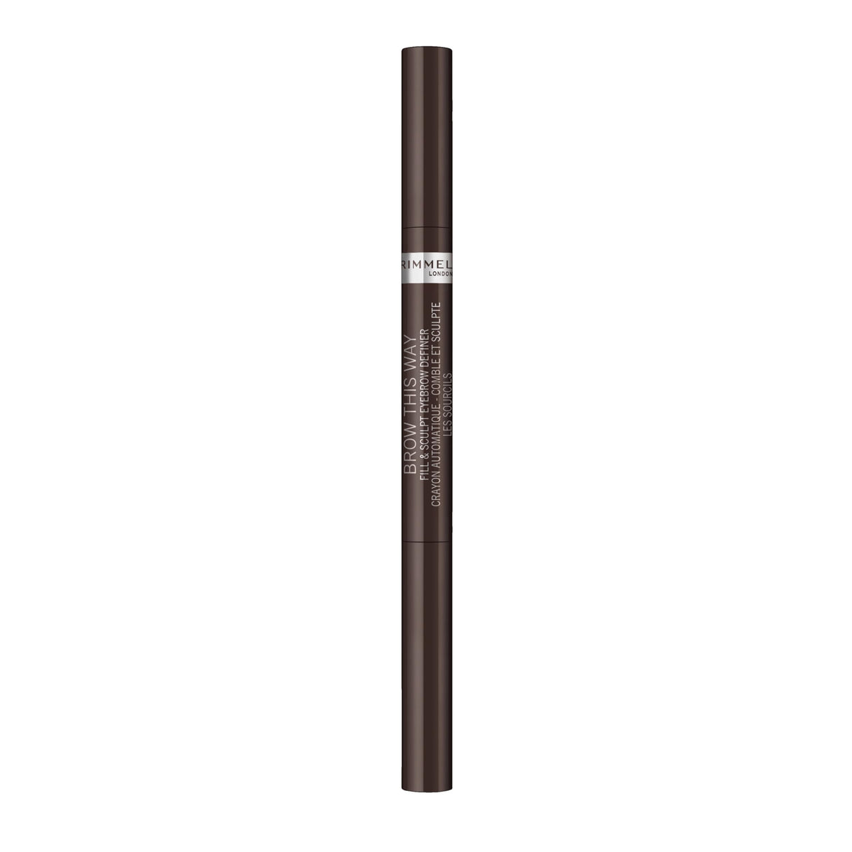 Rimmel Brow This Way, delineador de cejas de doble extremo para definición precisa y rápida.