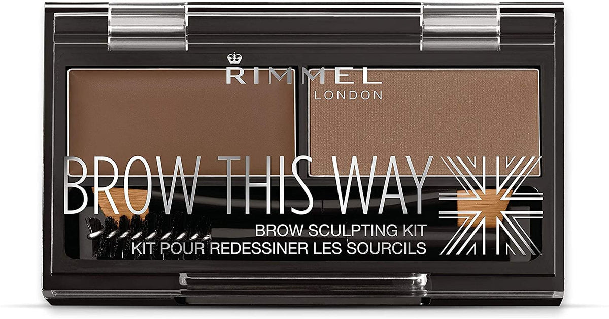 Rimmel Brow This Way Sculpting Kit case closed for on-the-go brow shaping.