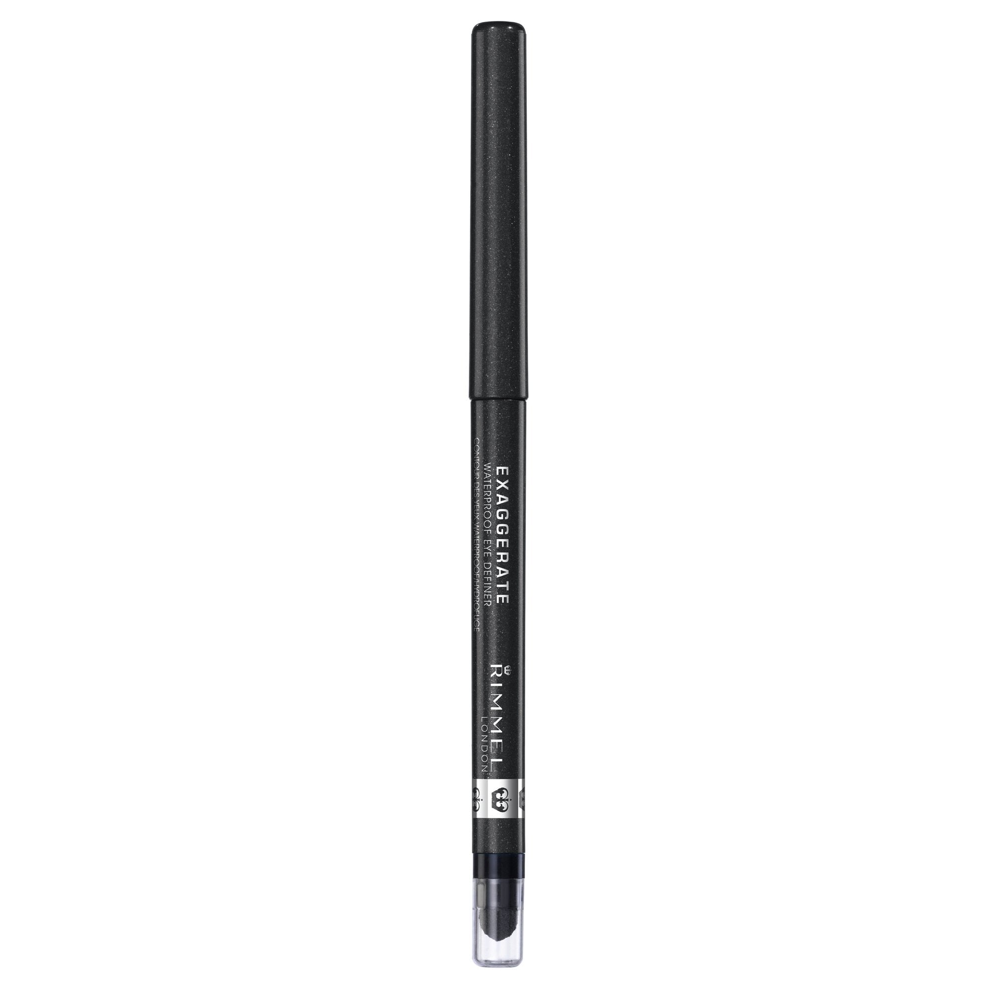 Rimmel Exaggerate eyeliner with built-in smudger for easy smoky looks.