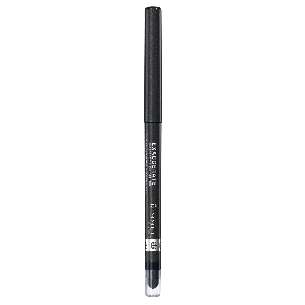 Rimmel Exaggerate eyeliner with built-in smudger for easy smoky looks.