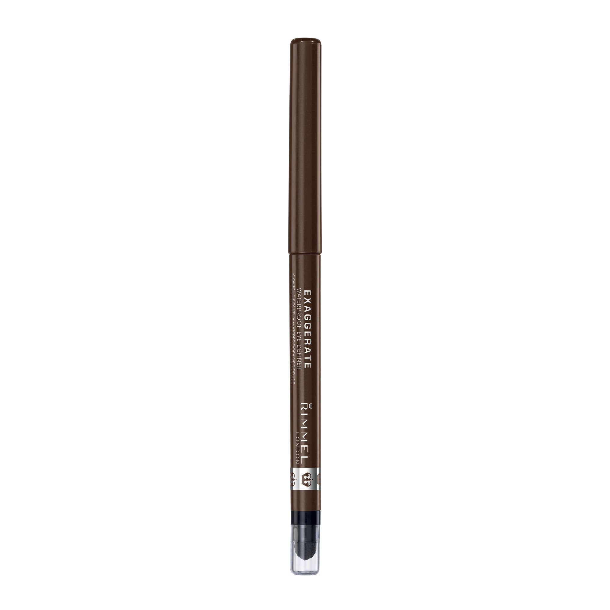 Rimmel Exaggerate waterproof eye definer with built-in sharpener delivers precise lines every time.