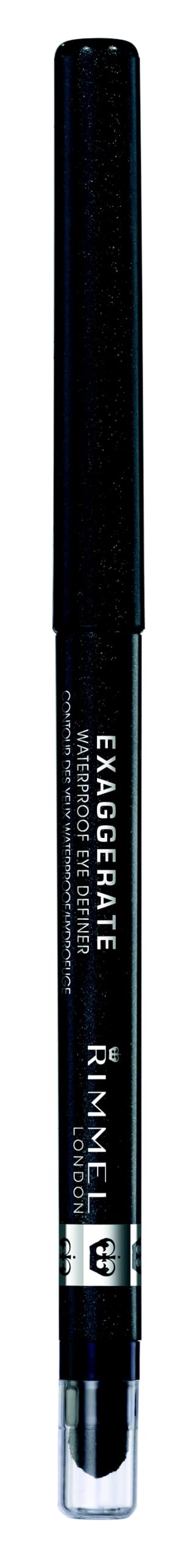 Rimmel Exaggerate Waterproof Eye Definer showing built-in sharpener for precise lines