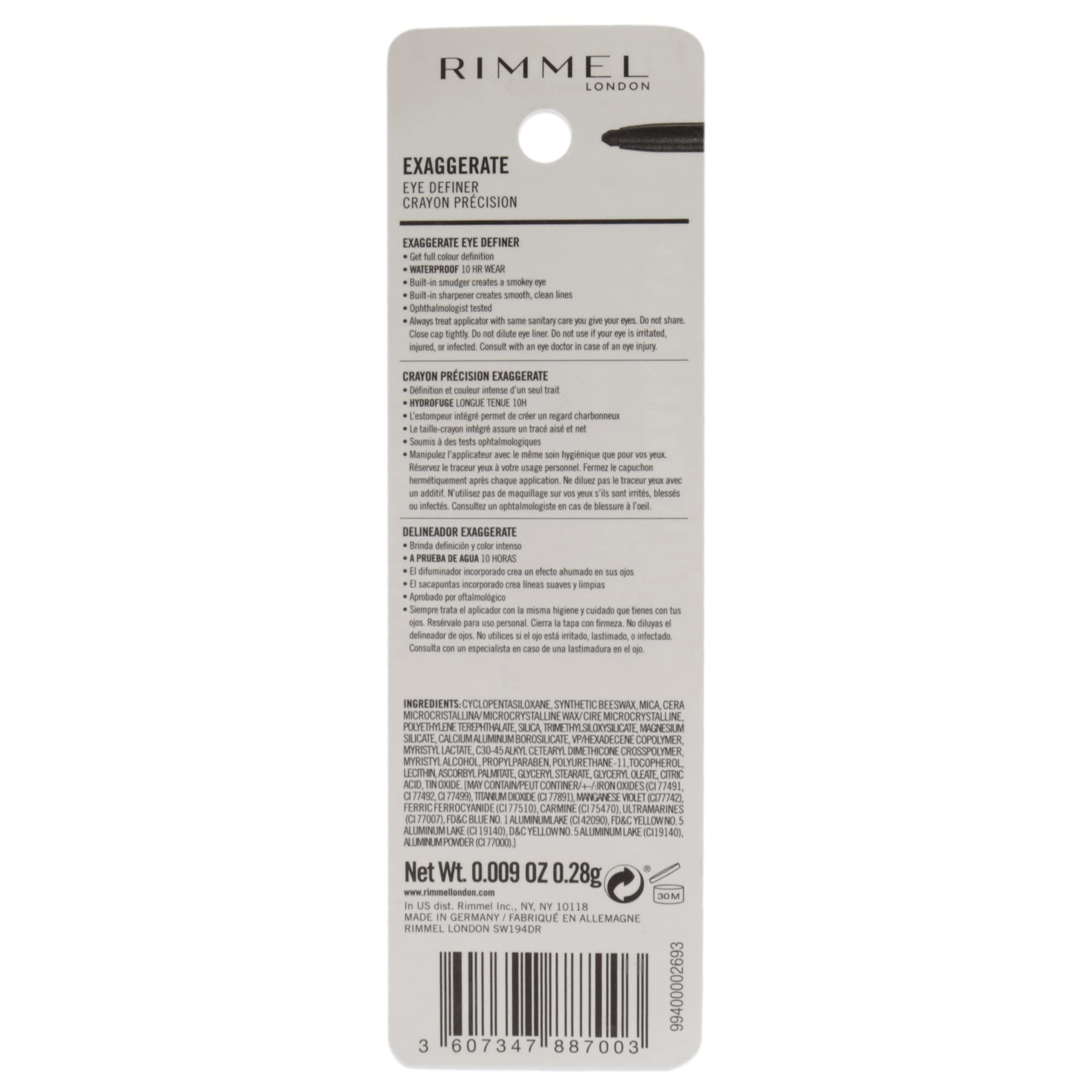 Rimmel Exaggerate built-in smudger for quick, smoky eye looks.