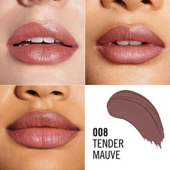 Rimmel Kate Lasting Finish Lipstick arm swatch reveals rich pigment and 8-hour potential.