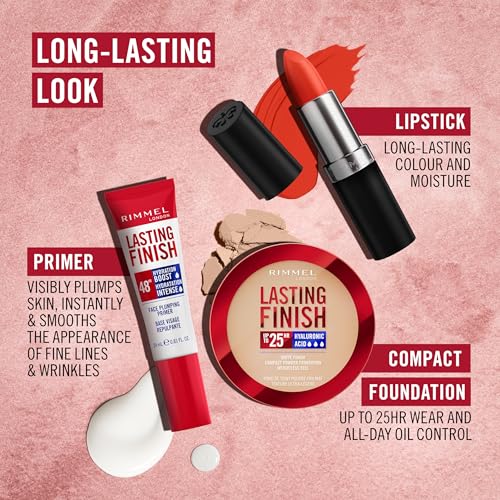 Rimmel Kate Lasting Finish Lipstick glow and shine shot suggests a salon-ready pout.