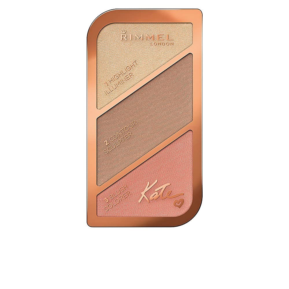 Rimmel Kate Sculpting Palette 002 Coral Brillo: contorno suave y iluminador para un acabado natural