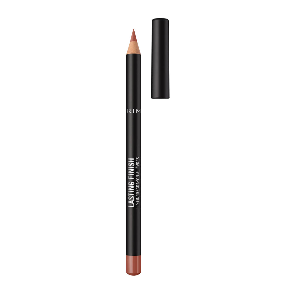 Rimmel Lasting Finish 8HR Lip Liner 725 Tiramisu closeup defines the lip line for precise definition.