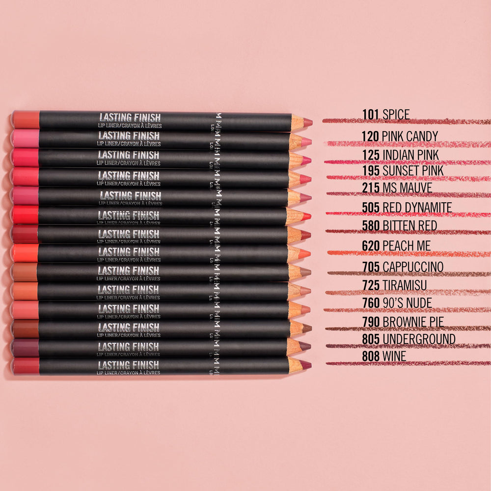 Rimmel Lasting Finish 8HR Lip Liner Pencil prevents feathering and bleeding.
