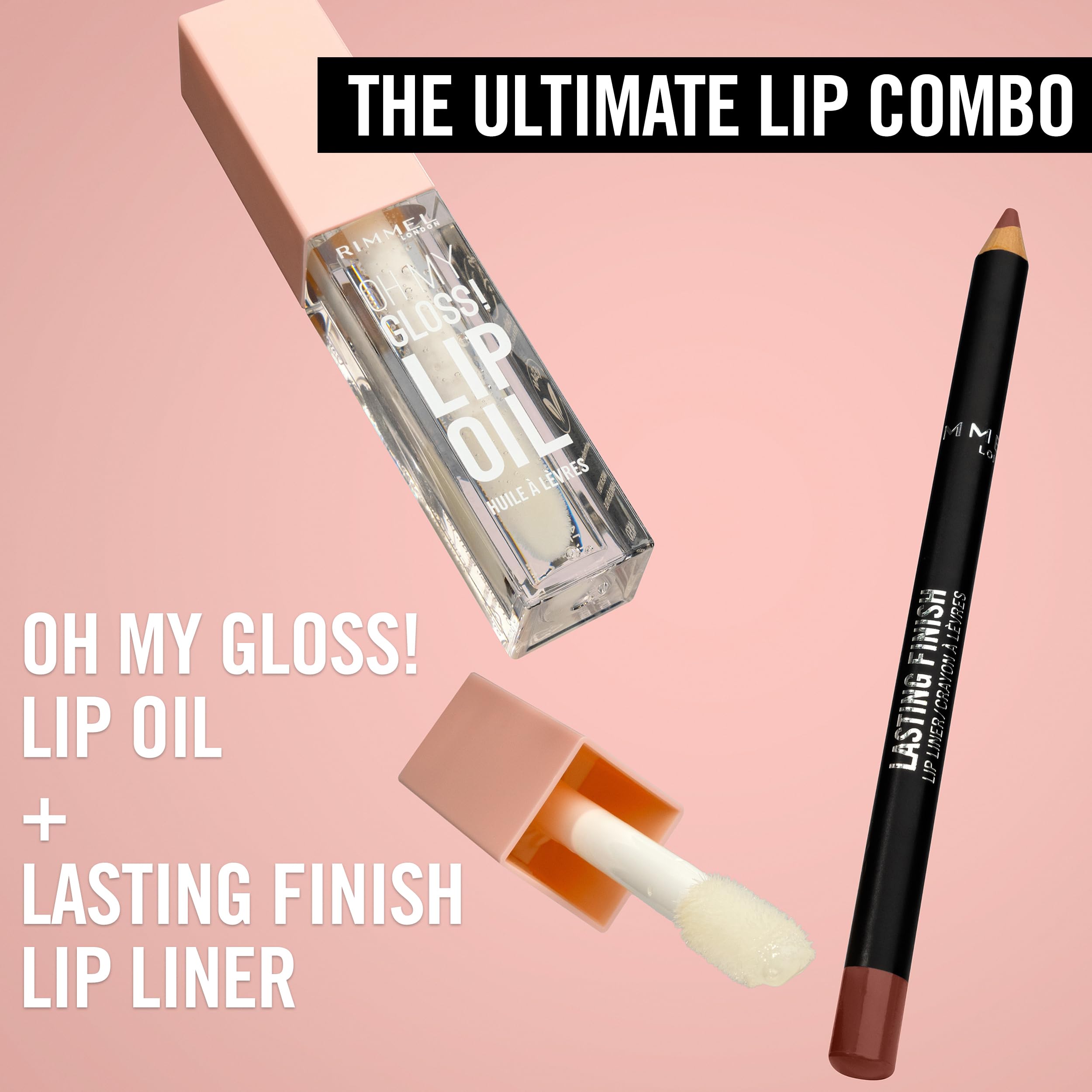 Rimmel Lasting Finish 8HR Lip Liner Pencil Sunset Pink shade on lip line.