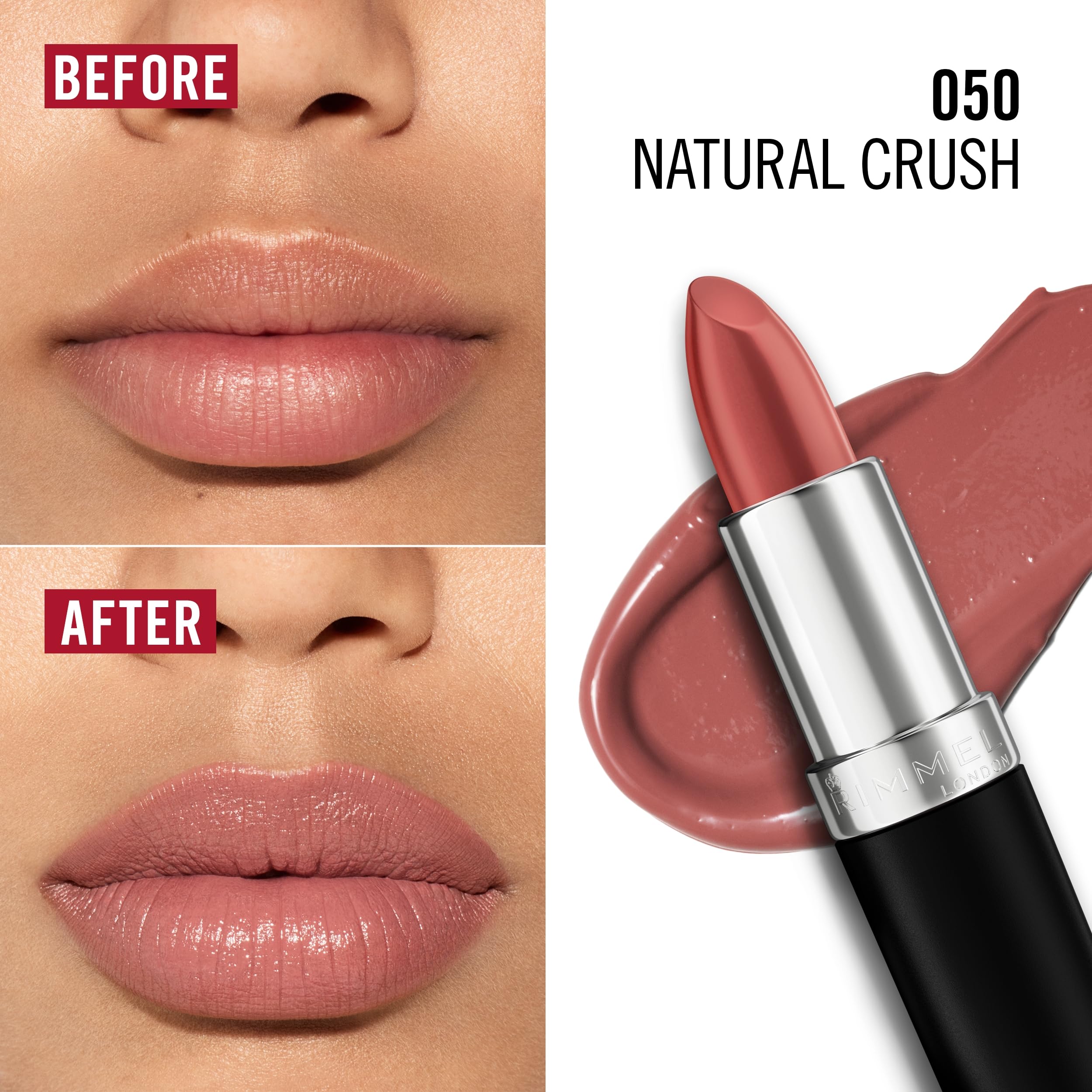 Rimmel Lasting Finish Lipstick color-protect technology packaging close-up.
