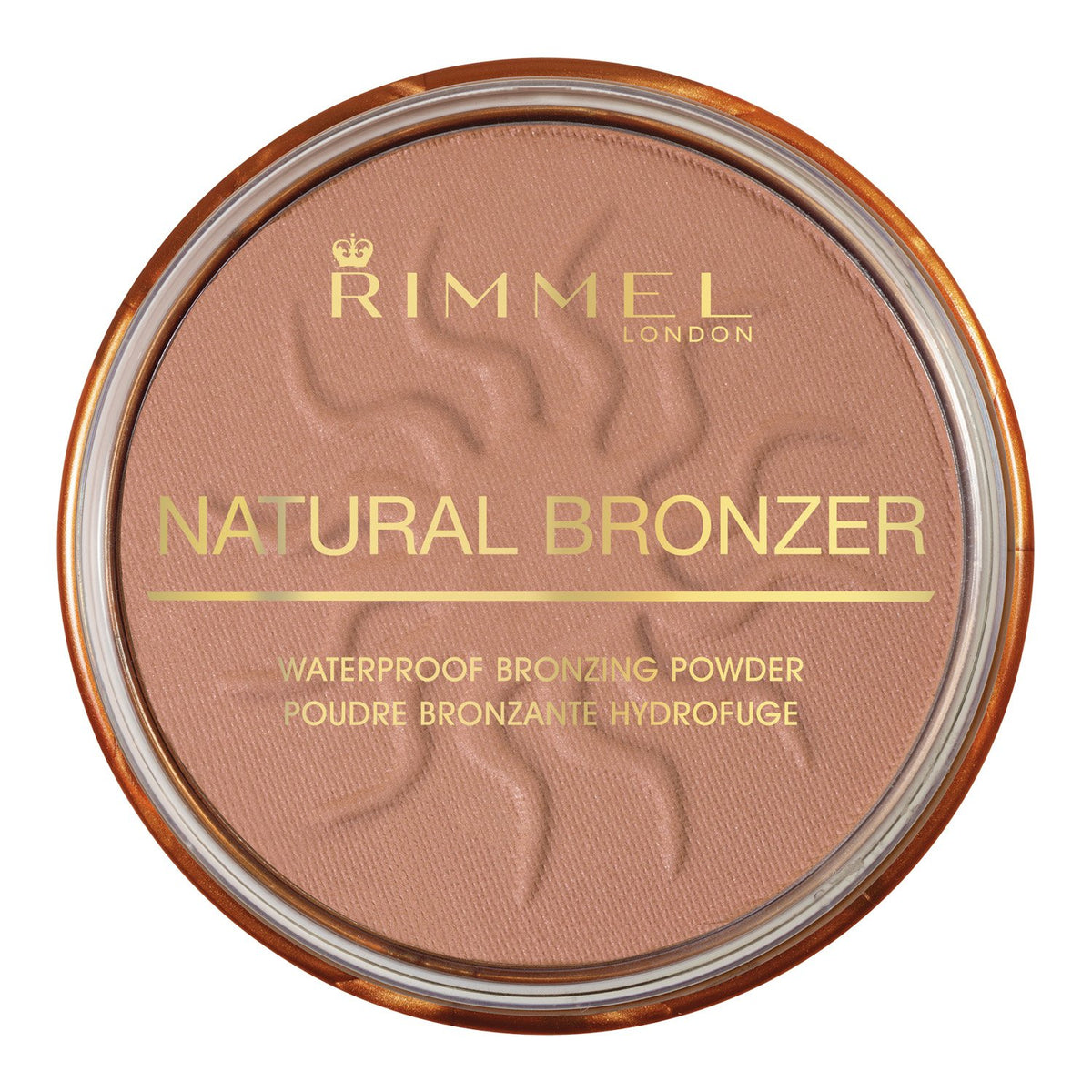 Rimmel Natural Sun Light bronzer powder swatch for a warm, sun-kissed glow.