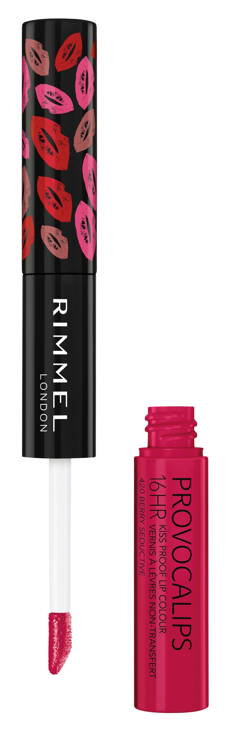 Rimmel Provocalips Berry Seductive wand applicator for precise color application.