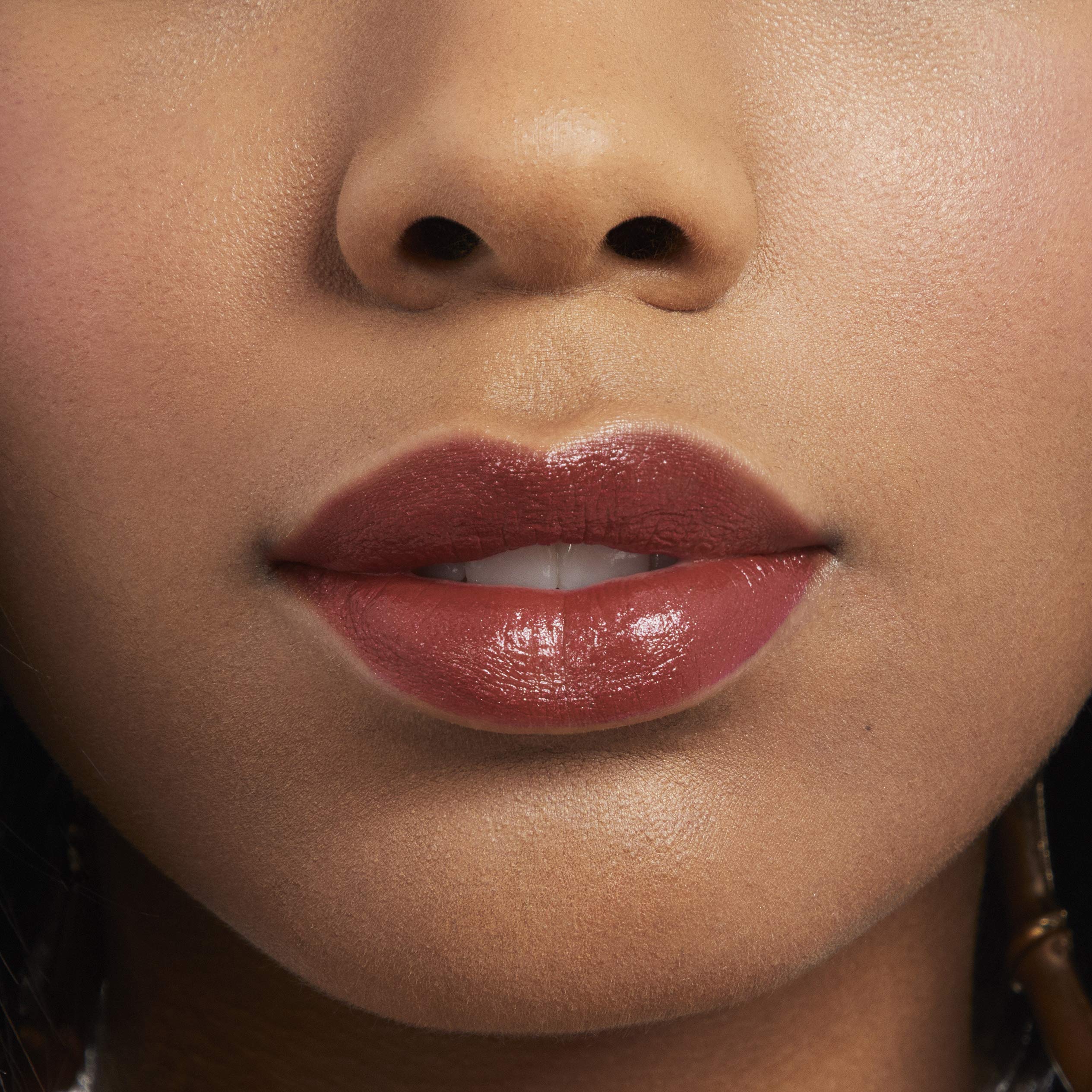 Close-up of Provocalips glossy finish on lips