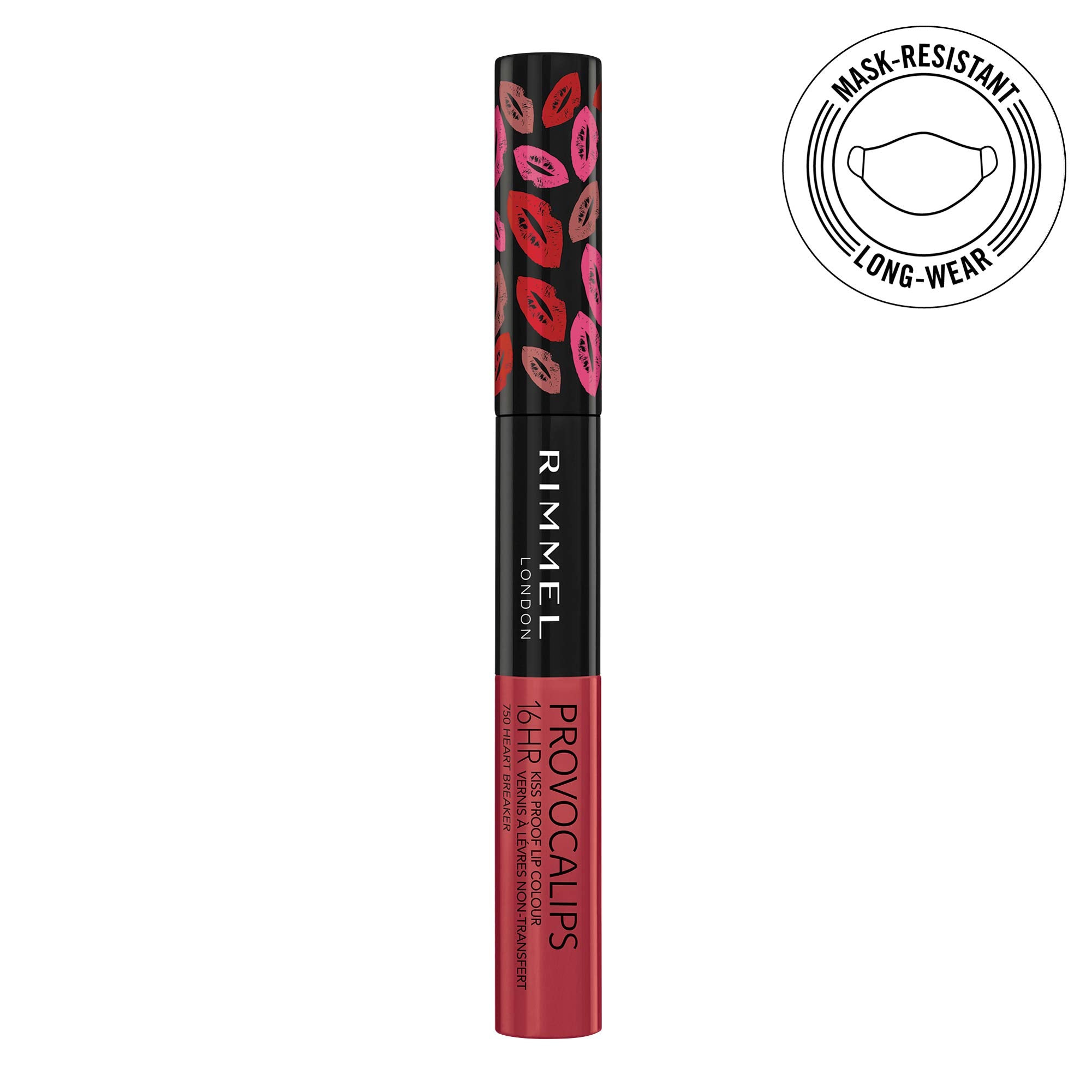 Rimmel Provocalips Heart Breaker swatches on arm with glossy finish