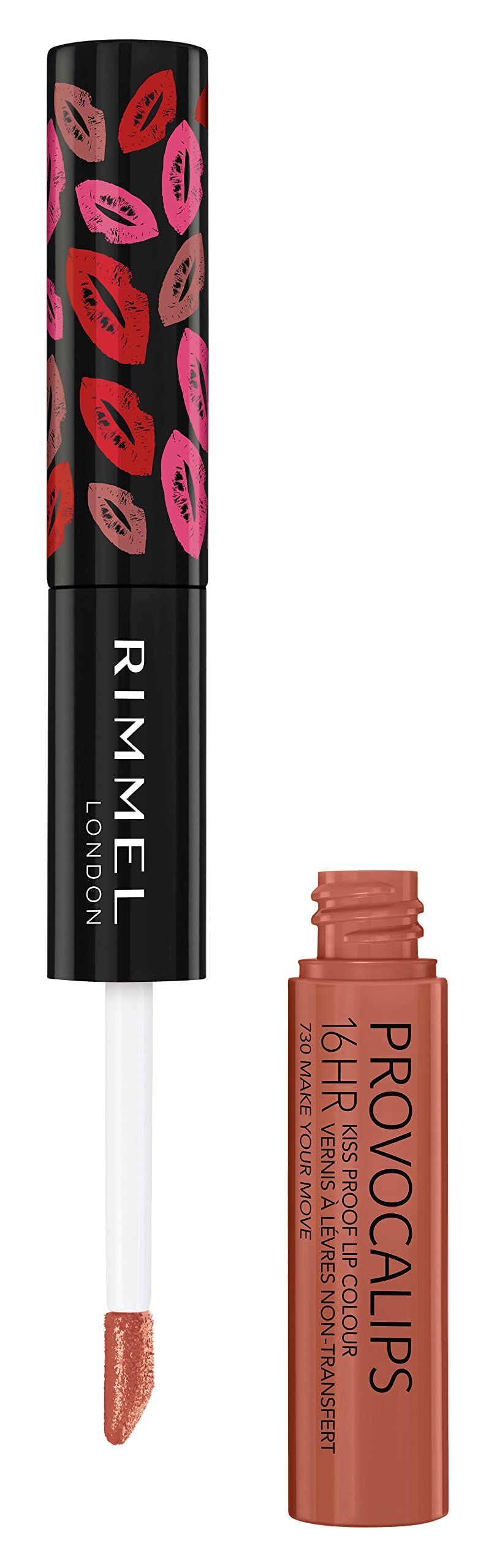 Rimmel Provocalips two-step application shows bold color that locks in.