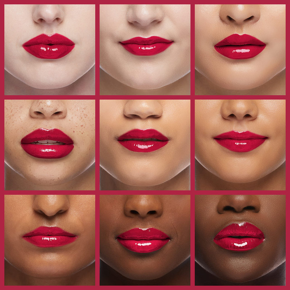 Rimmel Provocalips two-step process illustration for buildable color and enduring shine.