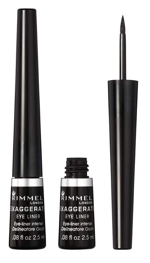 Delineador líquido Scandaleyes de Rimmel en bote, color intenso para delineados definidos y duraderos.