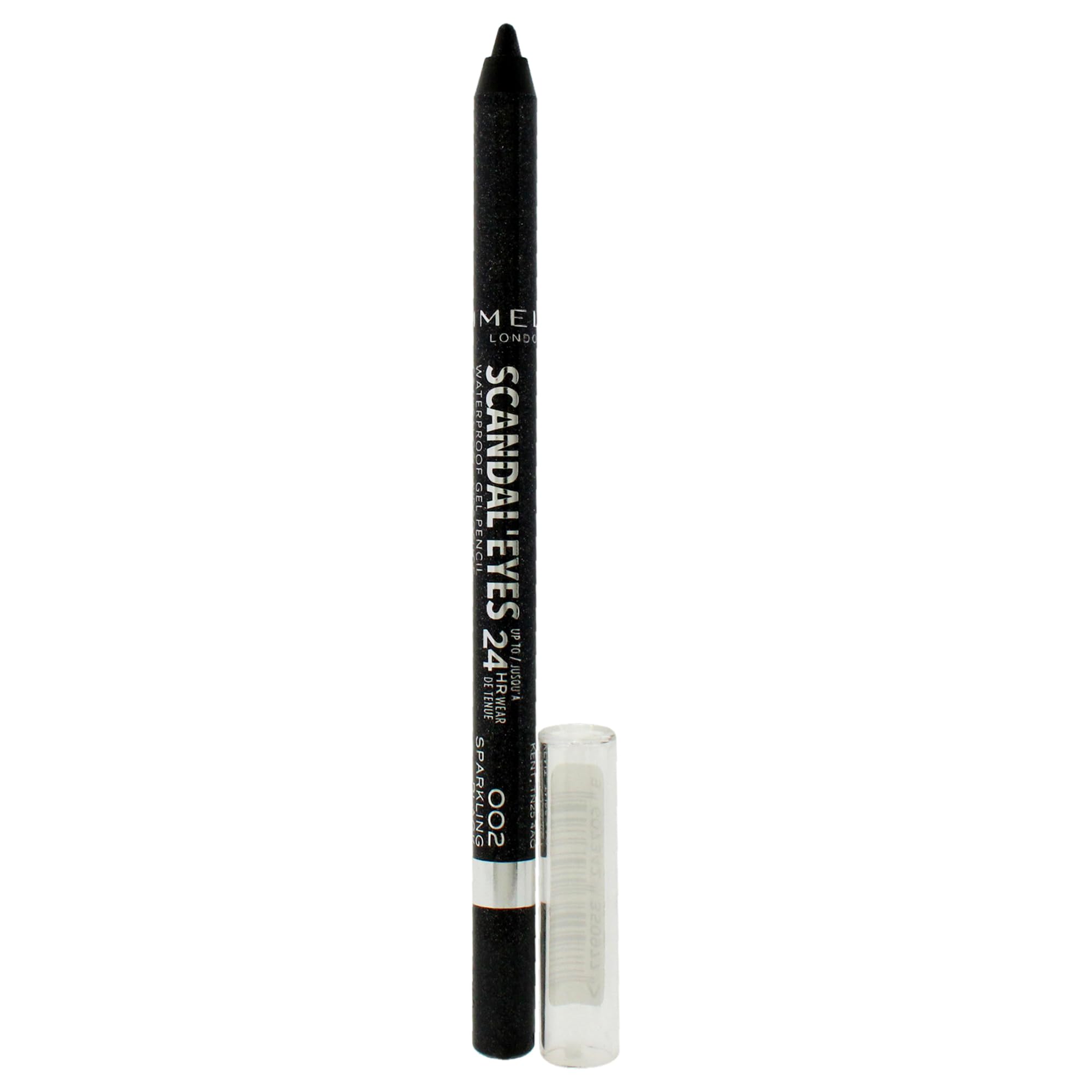 Rimmel Scandaleyes Kajal resistente al agua en negro brillante para todo el día.