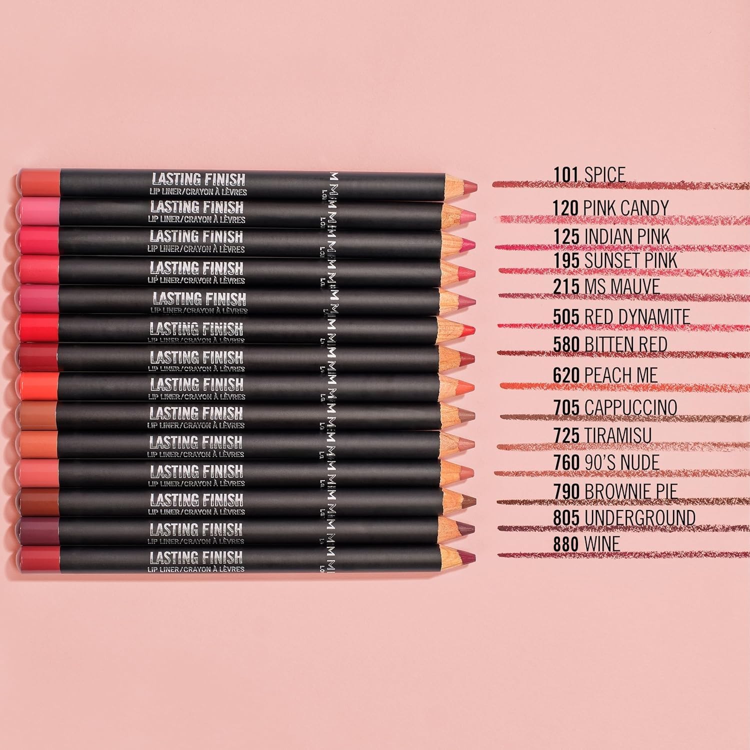 Rimmel Lasting Finish 8HR lip liner sharpenable for a flawless edge.