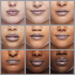 Rimmel Stay Glossy close-up on lips for a high-gloss shine