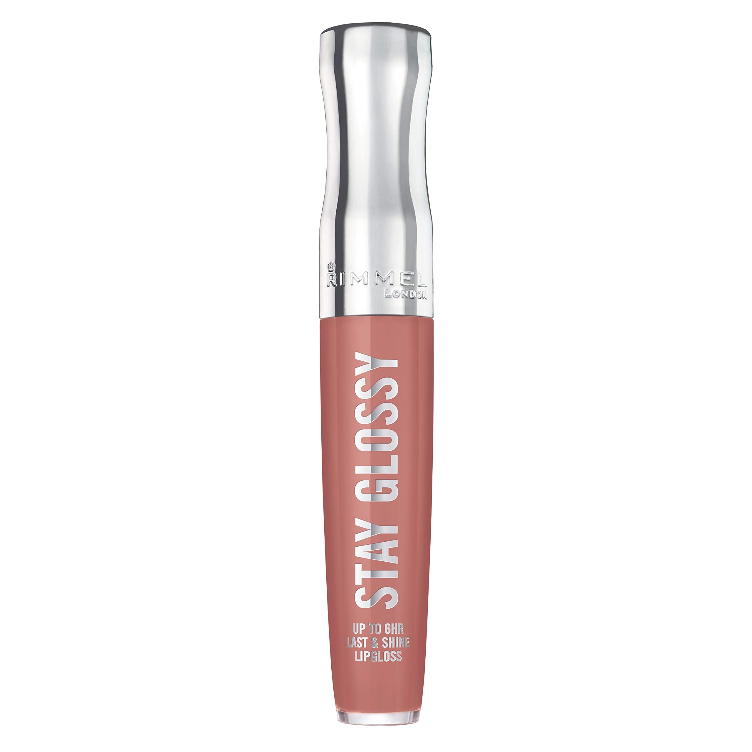 Rimmel Stay Glossy lip gloss bottle with sleek shine for everyday wear.