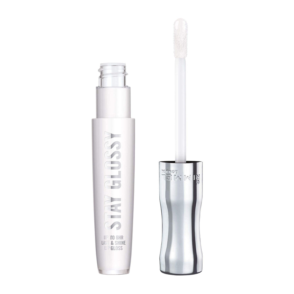 Rimmel Stay Glossy Seduce Me 820 bottle showing rich color and shine