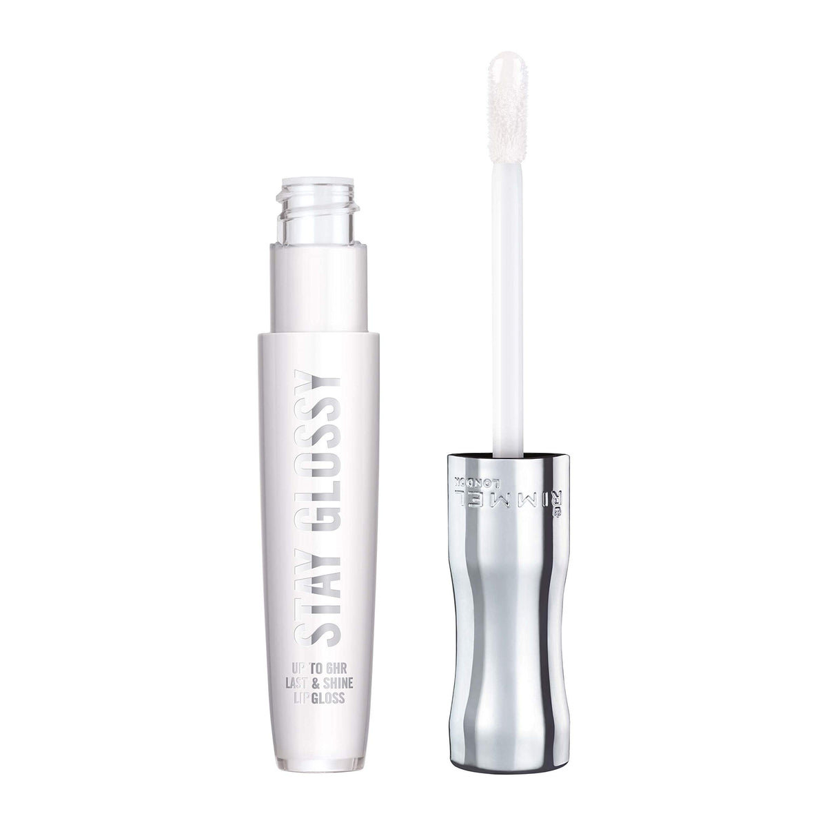 Rimmel Stay Glossy Seduce Me 820 bottle showing rich color and shine